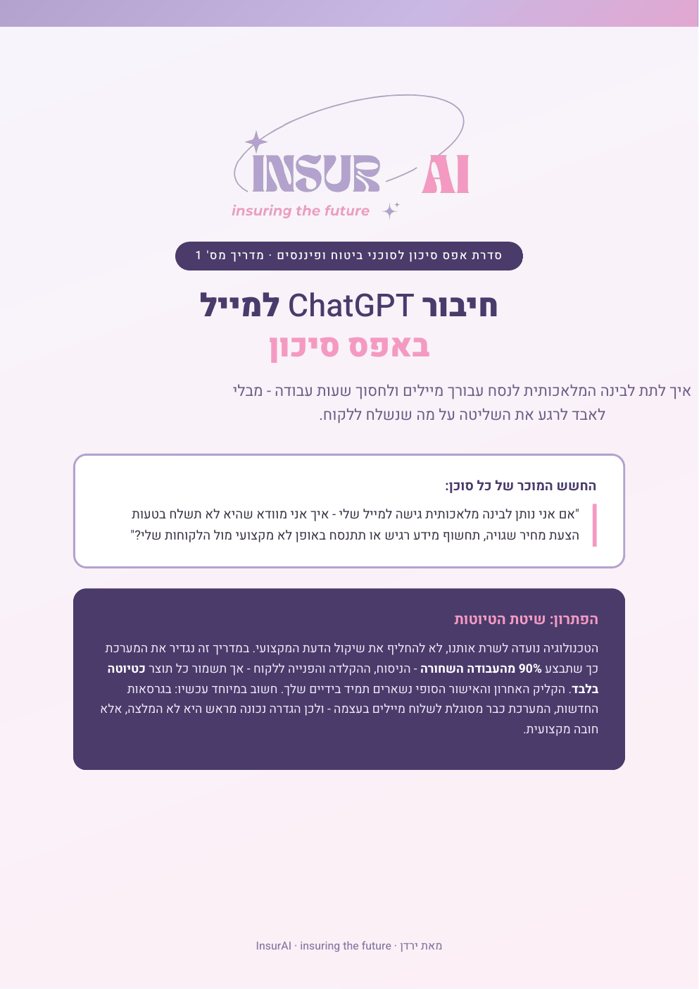 שער המדריך חיבור ChatGPT למייל באפס סיכון